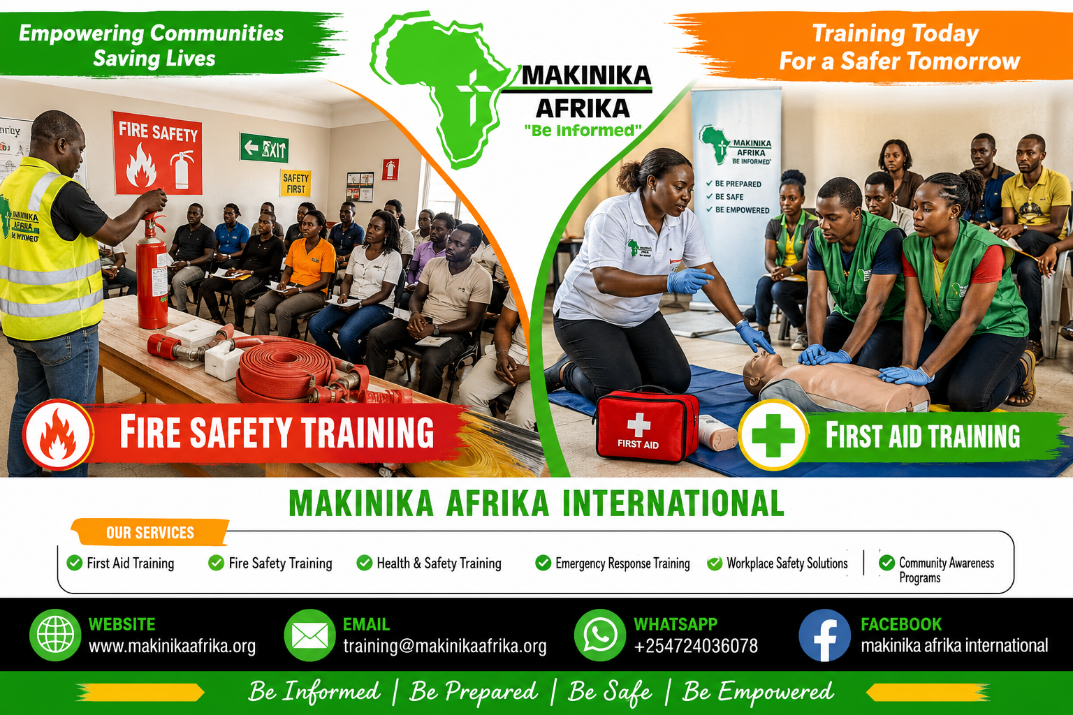 Makinika Afrika International First Aid, Fire and Safety Training School
